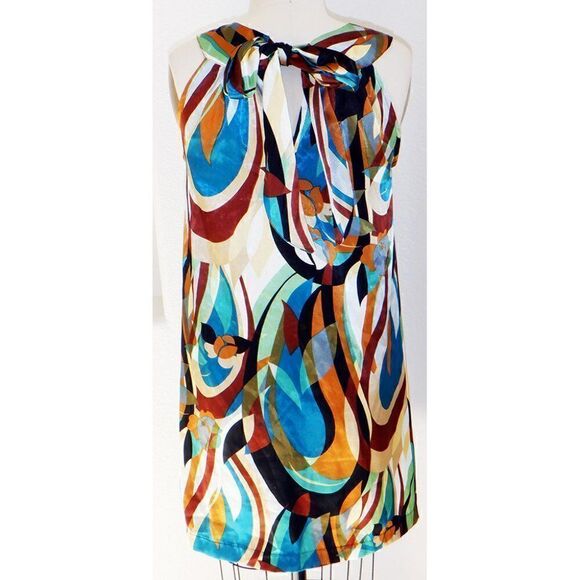 Veronica M abstract halter neck shift dress - Picture 2 of 3